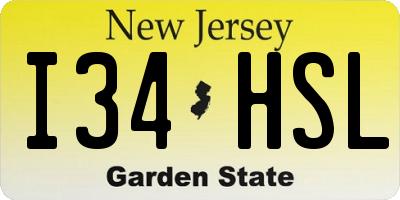 NJ license plate I34HSL