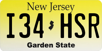 NJ license plate I34HSR