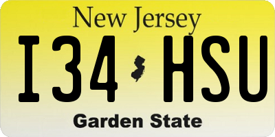 NJ license plate I34HSU