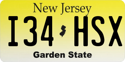 NJ license plate I34HSX