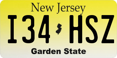NJ license plate I34HSZ