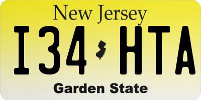 NJ license plate I34HTA