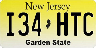 NJ license plate I34HTC