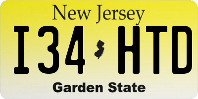 NJ license plate I34HTD