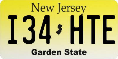 NJ license plate I34HTE