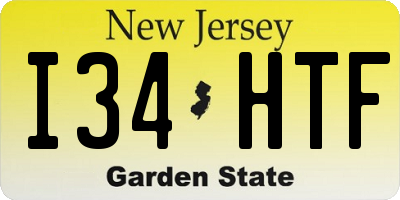 NJ license plate I34HTF