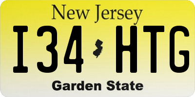 NJ license plate I34HTG
