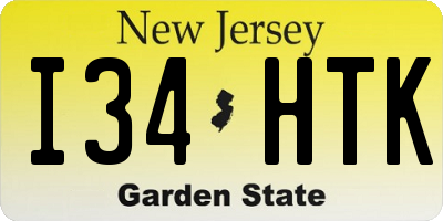 NJ license plate I34HTK