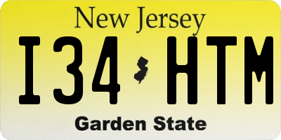NJ license plate I34HTM
