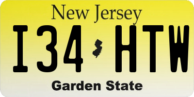 NJ license plate I34HTW