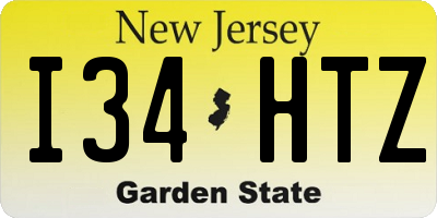 NJ license plate I34HTZ