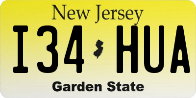NJ license plate I34HUA