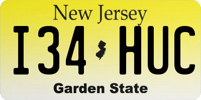 NJ license plate I34HUC