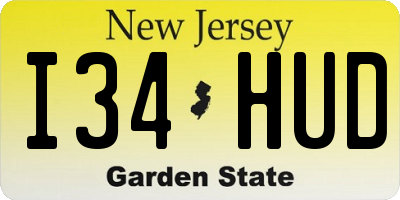 NJ license plate I34HUD