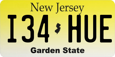 NJ license plate I34HUE
