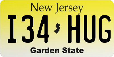 NJ license plate I34HUG