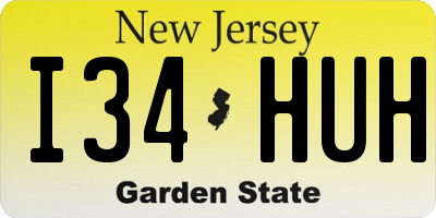 NJ license plate I34HUH