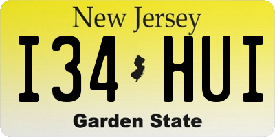 NJ license plate I34HUI