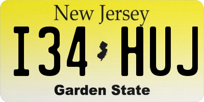 NJ license plate I34HUJ