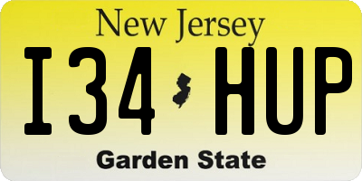 NJ license plate I34HUP