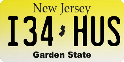 NJ license plate I34HUS