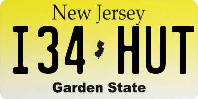 NJ license plate I34HUT