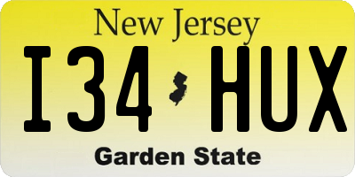 NJ license plate I34HUX