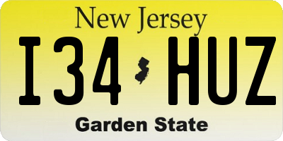 NJ license plate I34HUZ
