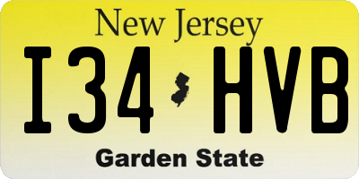 NJ license plate I34HVB
