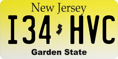 NJ license plate I34HVC