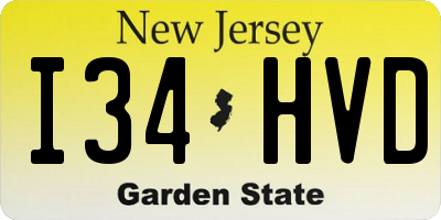 NJ license plate I34HVD