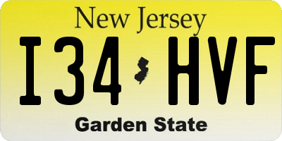 NJ license plate I34HVF