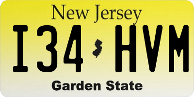 NJ license plate I34HVM