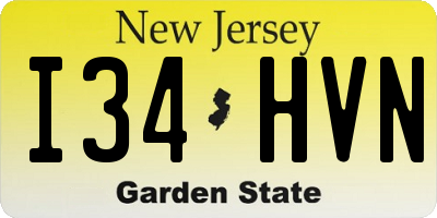 NJ license plate I34HVN