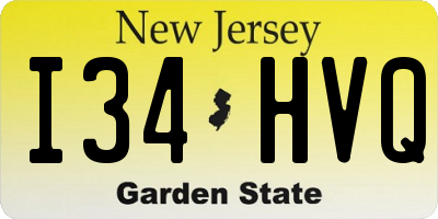 NJ license plate I34HVQ