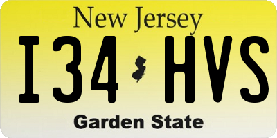NJ license plate I34HVS