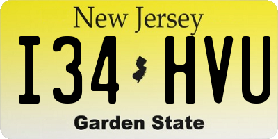 NJ license plate I34HVU