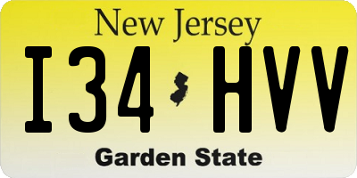 NJ license plate I34HVV