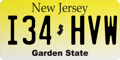 NJ license plate I34HVW