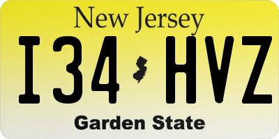 NJ license plate I34HVZ