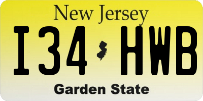 NJ license plate I34HWB