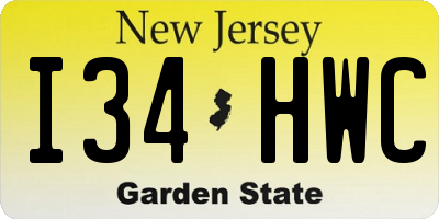 NJ license plate I34HWC
