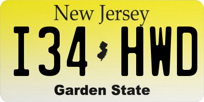 NJ license plate I34HWD