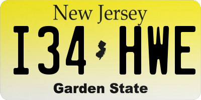 NJ license plate I34HWE