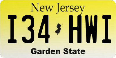 NJ license plate I34HWI