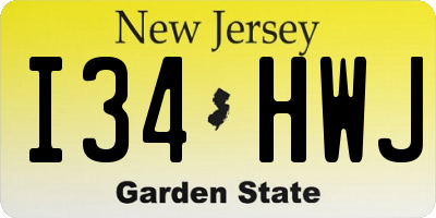 NJ license plate I34HWJ