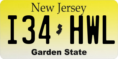NJ license plate I34HWL