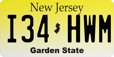 NJ license plate I34HWM