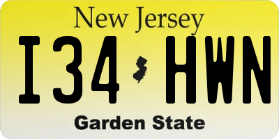 NJ license plate I34HWN