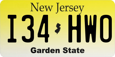 NJ license plate I34HWO